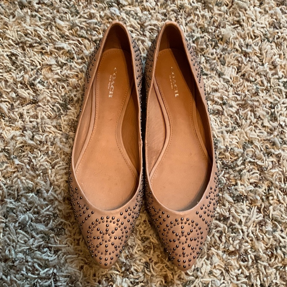 Coach Rory Studded Pointy Toe Flats